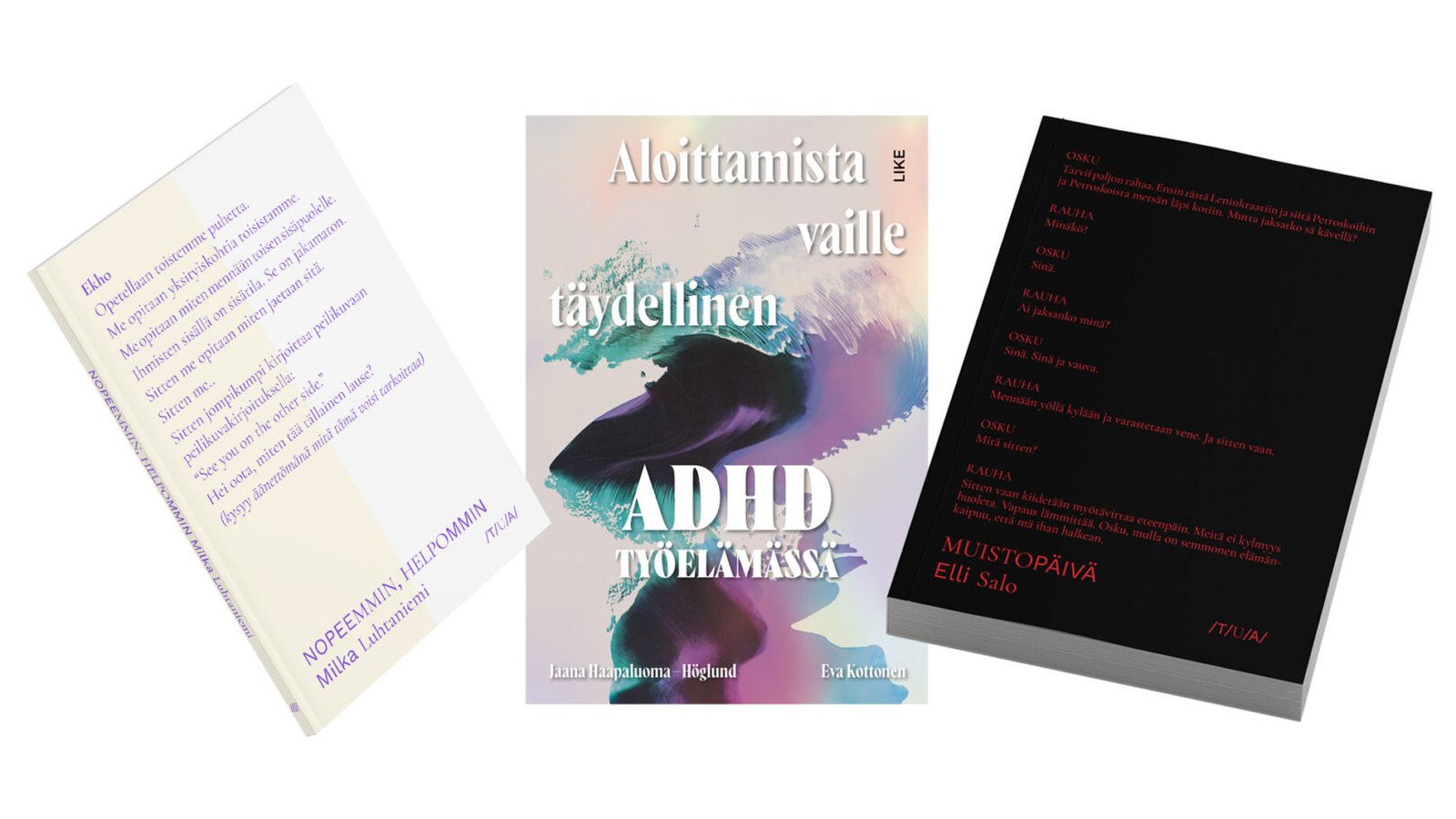 Kirjankansia vuodelta 2025, mm. Aloittamisvaille täydellinen